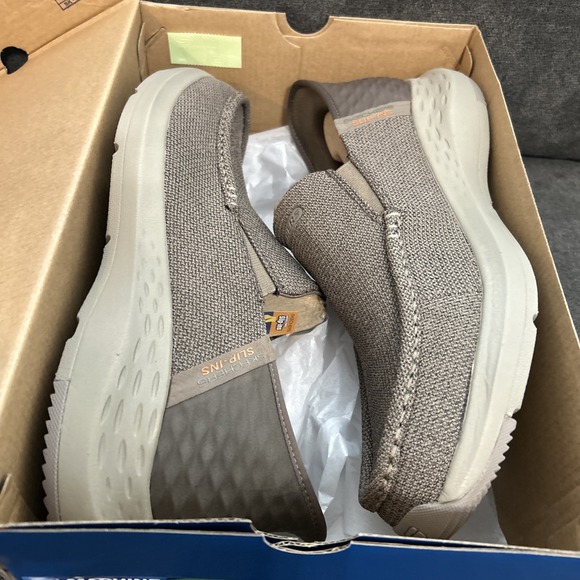 Skechers Parson Ralven Men 13 Taupe Brown Slip-In Relaxed Fit Comfort 204804/TPE main image 4